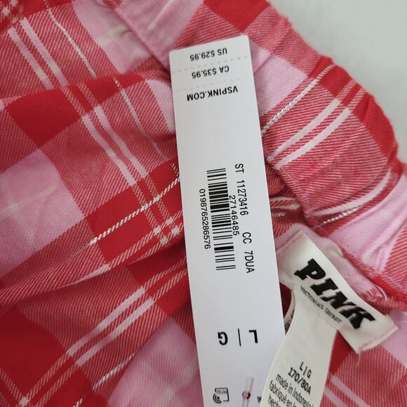 PINK by Victoria's Secret Pink & Red Plaid Ruffle Lounge Shorts Large - Picture 4 of 9